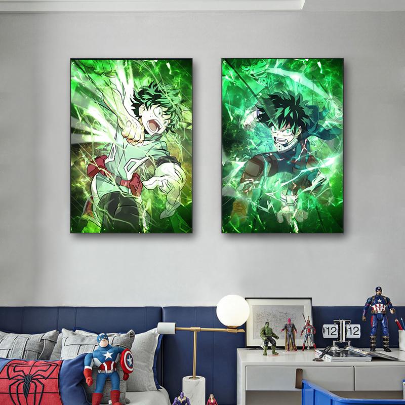 Japan Manga My Hero Academia Deku Poster Canvas Painting BNHA Midoriya Izuku Wall Picture For Living Room Home Decoration