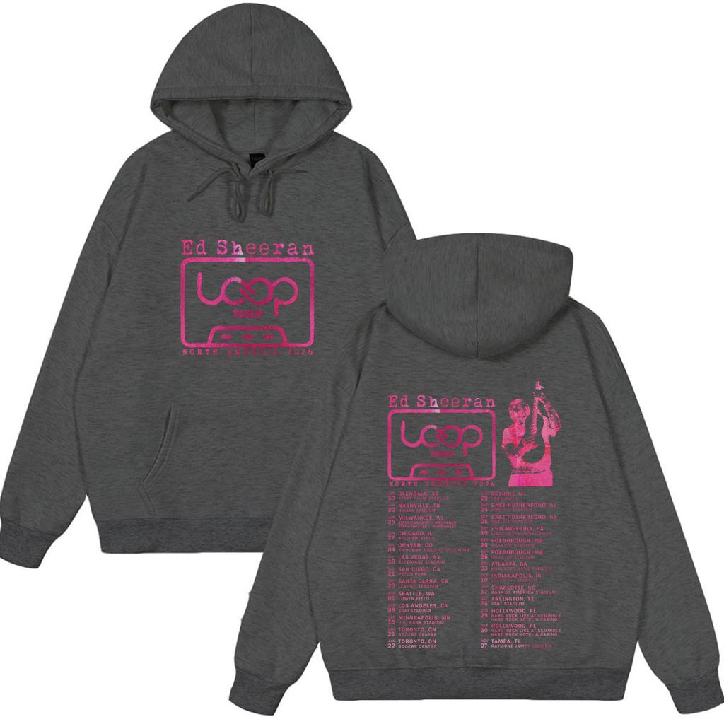 Ed Sheeran Loop Tour Print Hoodie Men Women Fashion Pullover Long Sleeves Casual Loose Oversized Sweatshirt