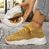 Fashion Breathable Mesh Yellow Sneakers Women 2025 Plus Size Soft Thick Sole Casual Shoes Woman Slip On Non Slip Sports Shoes Female