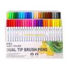 W89C 36/48/60/72/100 Colors Double Ends Brush Pen Marker Set Felt Tip Pen Watercolor Pen for Colouring Books