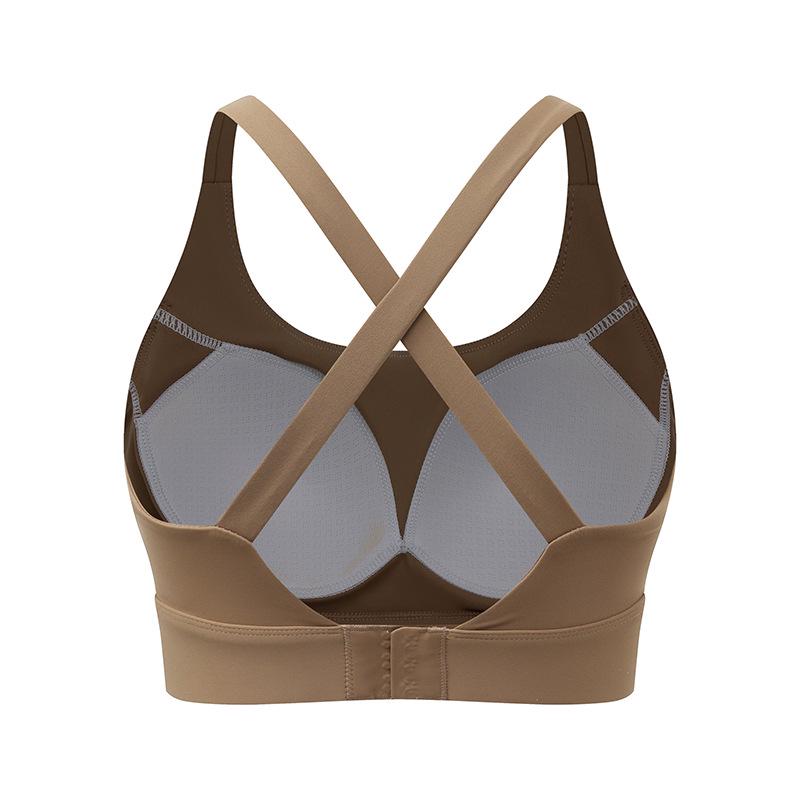"Quick-Dry Shockproof Cross-Back Sports Bra for Running & Yoga"