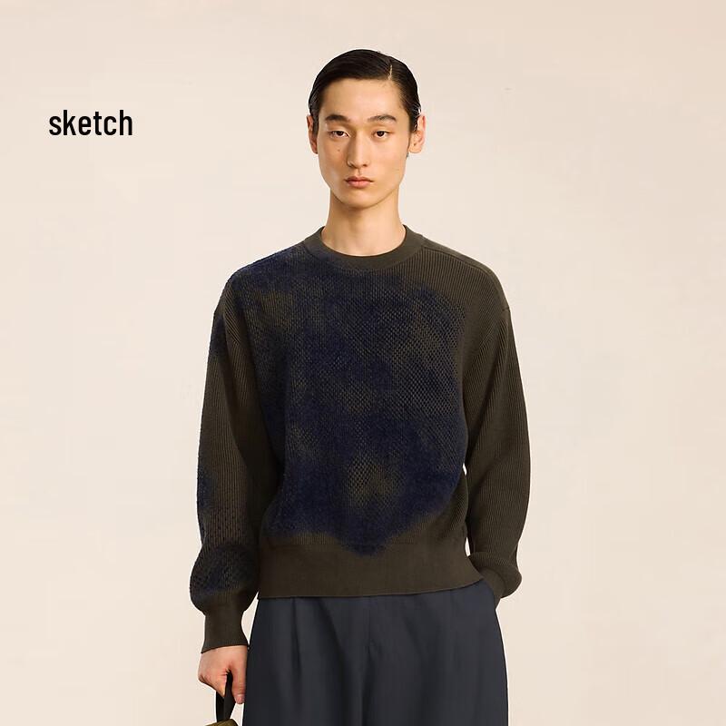 CROQUIS Men s 2024 Autumn Casual H-Fit Round Neck Long Sleeve Sweater M