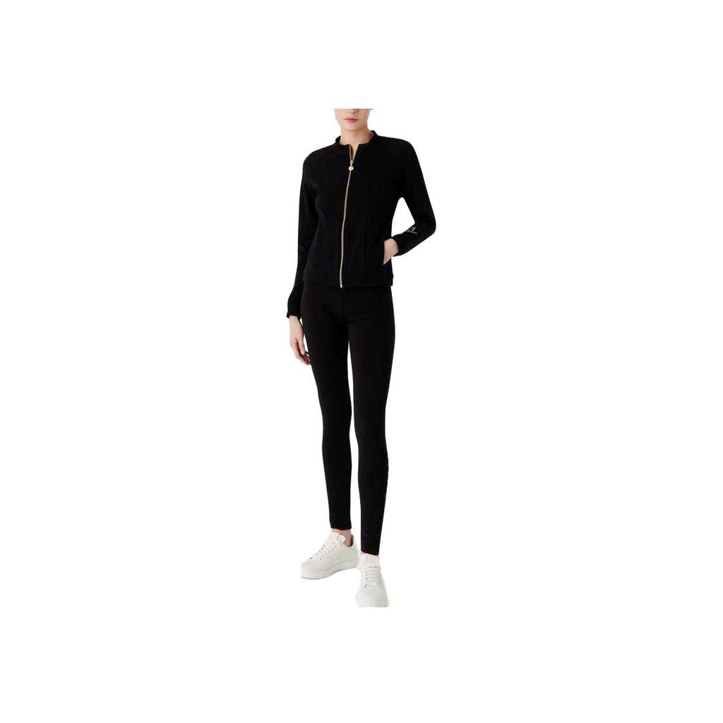 Emporio Armani FW23 EA7 Series Solid Color Letter Logo Print Elastic Waist Leggings Women leggings Black 6RTP67-TJQNZ-0200