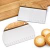 Stainless Steel Dough Scraper Kitchen Dough Bench Scraper Bread Cutter Chopper with Non-Slip Wooden Handle and Measuring Scales