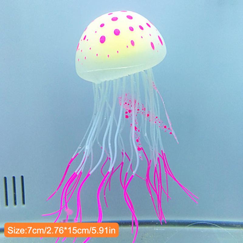 Fish Tank Decorations Artificial Glowing Moon Jellyfish  Fish Tank Ornaments