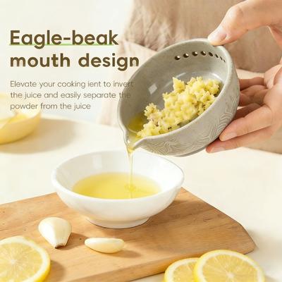 Multipurpose Resin Herb Peeler And Grater Bowl For Home Cooking Safe Handling Garlic Grater Plate