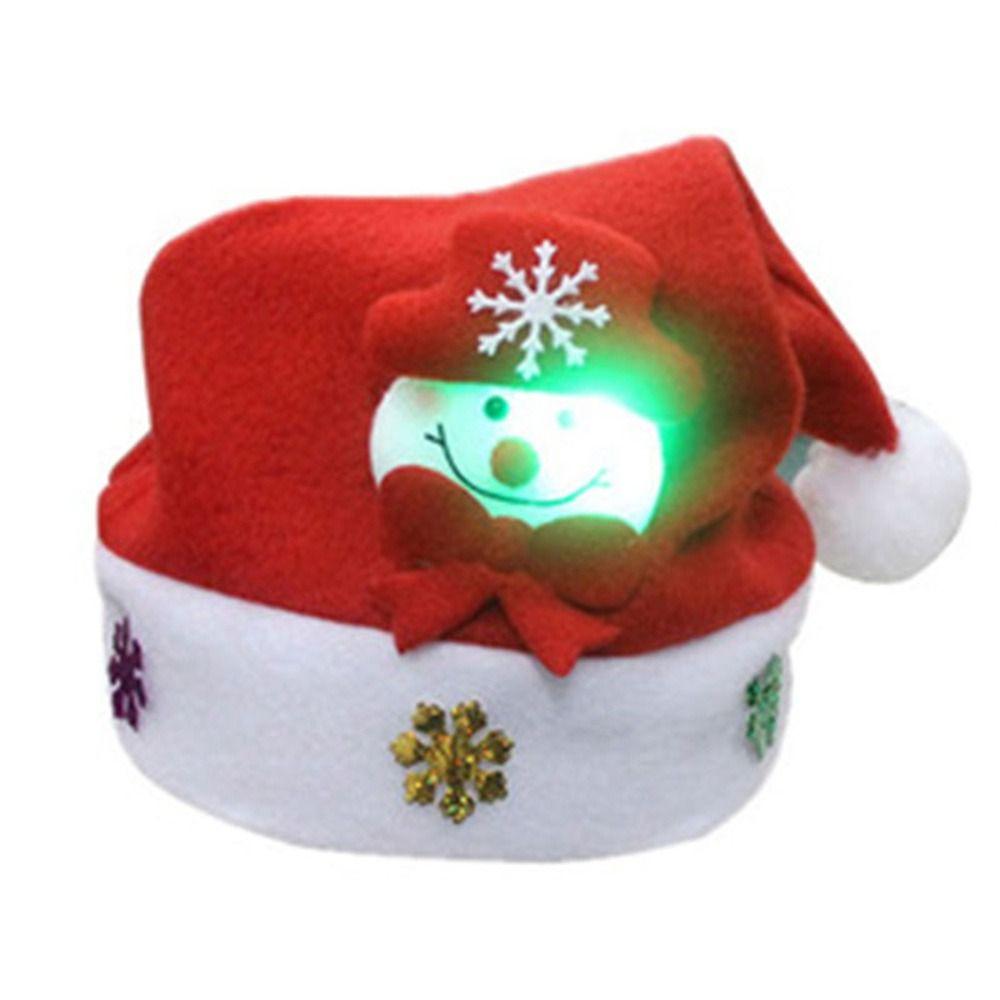 Christmas Ornaments Xmas Caps Light Up Cap Santa Claus Hat Christmas Decorations LED Christmas Hat