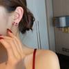 Red Zircon Crystal Bow Stud Earrings for Women Heart Shape Bowknot Earring Girl New Year Festival Jewelry