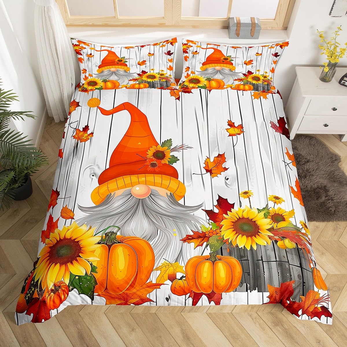 

Мягкое одеяло Fal Pumpkin Hapy Fal Y al Теплое покрывало для одеяла для мальчика девочки Осенние кленовые листья Комплект постельного белья 3 шт. Сельский Роман Декор 120*200cm Single