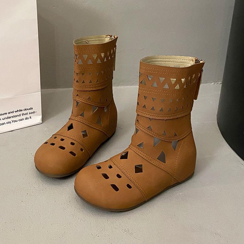 

Inner height increase of 6 cm Women s invisible height increase Versatile hollow hole breathable fashion boots New in summer 2025 40