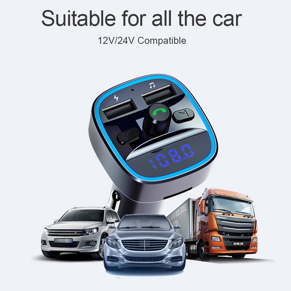 MP3 Player Fast Charging Dual USB Charger Practical Multi-functional Classic Car Bluetooth-compatible 5.0 FM Transmitter