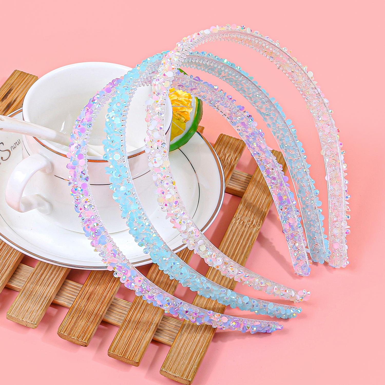 

3 шт. Модные женские повязки на голову со стразами, Нескользящие с зубчиками, Повязка для волос, Блестящая повязка на голову, Женские, Девичьи аксессуары для волос