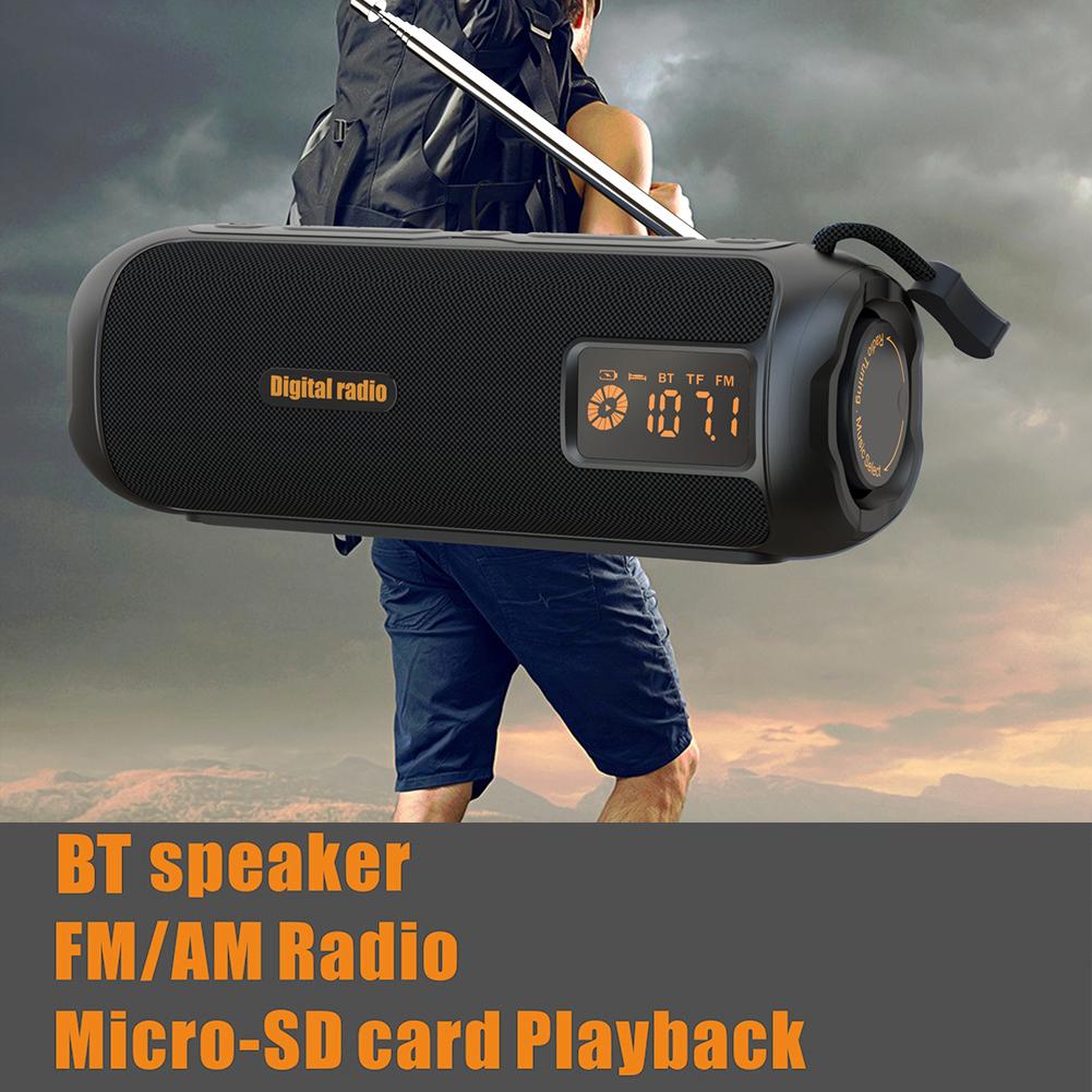 Wireless BT Speaker AM FM Radio Support TF Card Rechargeable Radio for Indoor Outdoor