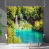 Bathroom Waterproof Curtain Digital Printing Landscape Waterfall Shower Curtain Free Punching Toilet Partition Curtain Shower Cloth