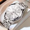 OLEVS Men's Silver Quartz Wristwatch Calendar Waterproof Stainless Steel Stylish