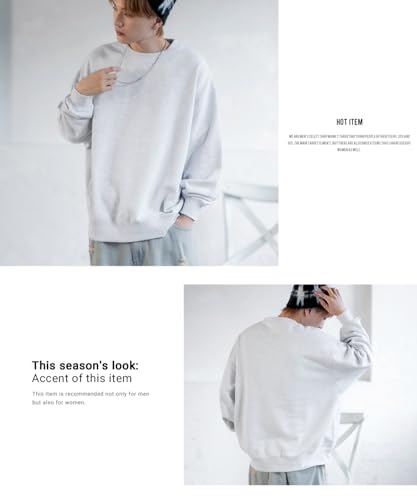 [IMPROVES] SIDE23-088 Plain Fleece Sweatshirt