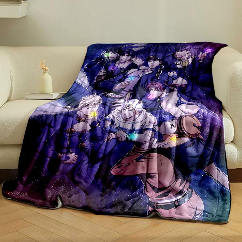 Group of Characters Holding Glowing, Colorful Crystals In a Cosmic Setting. for All Seasons Blanket Lunch Break Throw Gift
