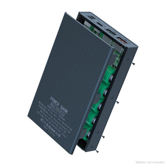 CX5 Powerbank Löstagbart DIY 5x18650 Fodral Lödfri QC Bärbart Laddarfodral