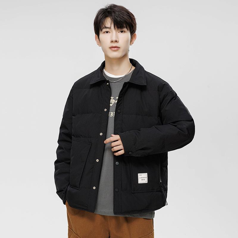 Men's Short Autumn and Winter Lapel Casual Thickened Warm Light Tooling Jacket Men's Clothing
