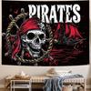 1 stk, 2D flat, 1 stk piratskalle bakgrunnsdekorasjon, skalleflagg piratflagg festbakgrunn banner, festartikler, wsj