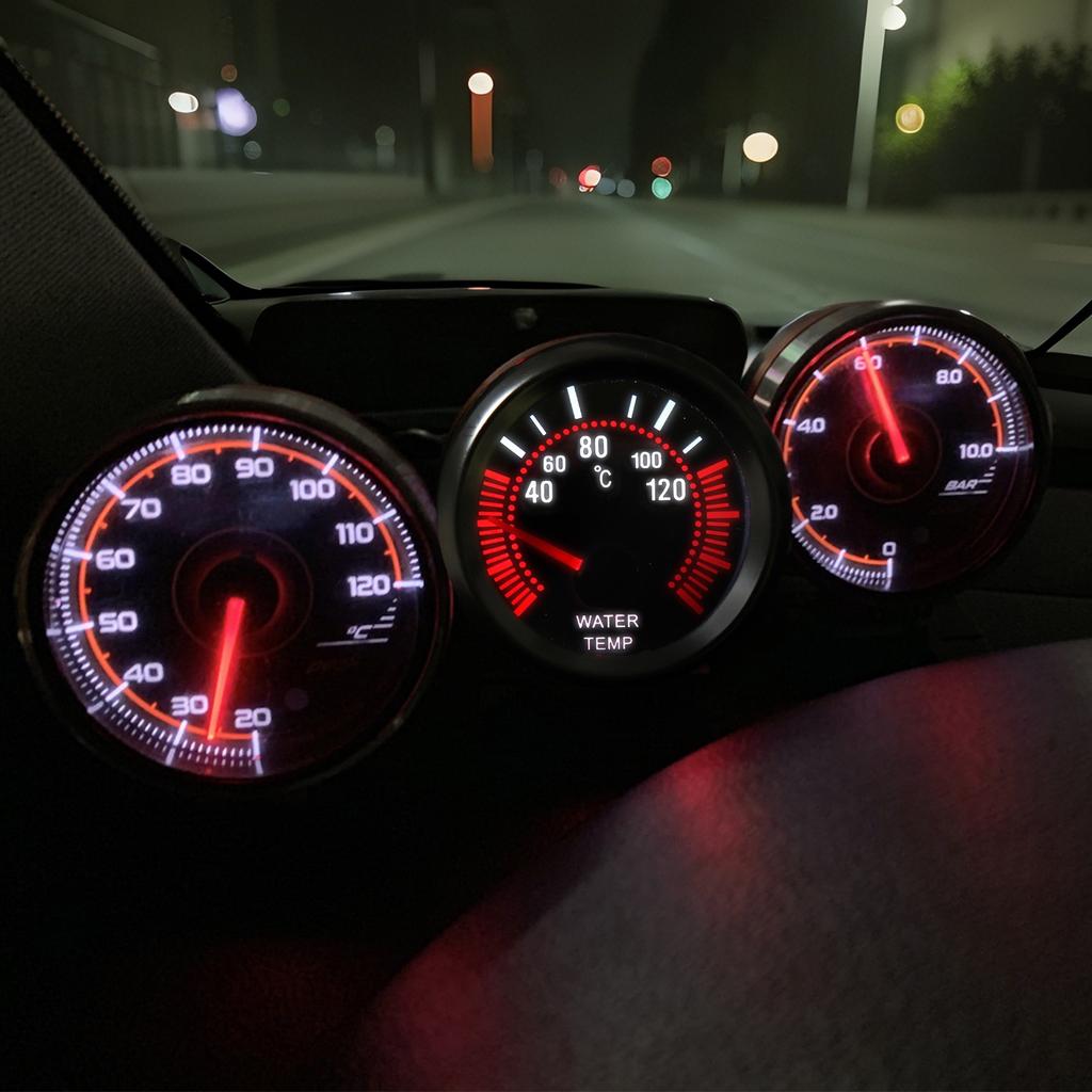 Universal 52 mm 12V Car Water Temperature Gauge 40 - 120 Degree Celsius Water Temp Meter for Car / Boat / Truck / ATV with Temperature Sensor