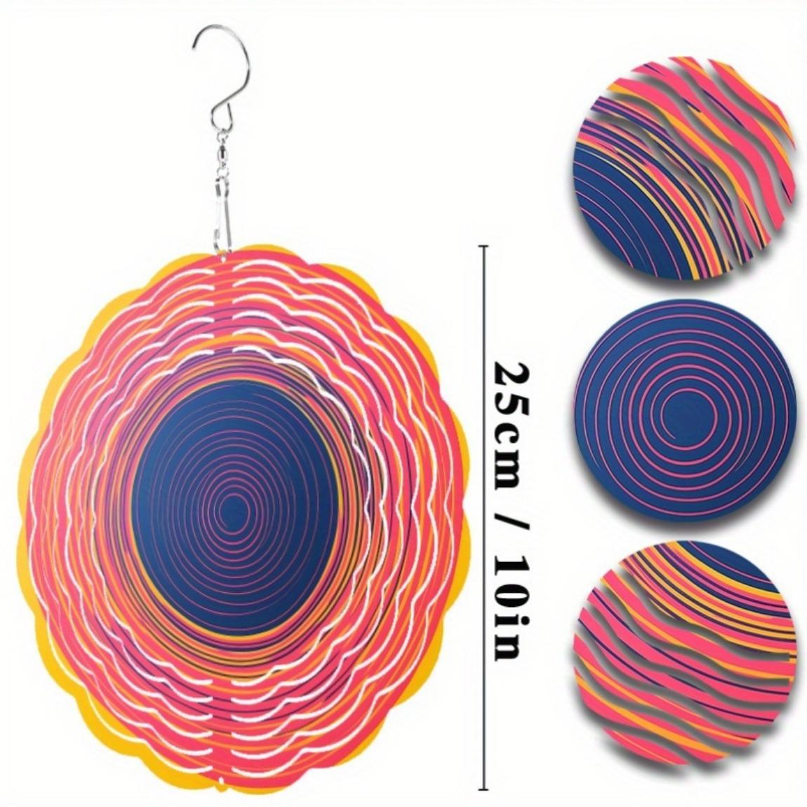 

10 Inch Hanging Wind Chime Colorful Spiral Design Durable Metal for Garden Lawn Patio Decor Easy to Hang Perfect Gift for Spring Summer Fall 01A
