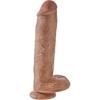 Realistic Dildo - KING COCK - 27 Cm - Brown - Suction Cup - Straight