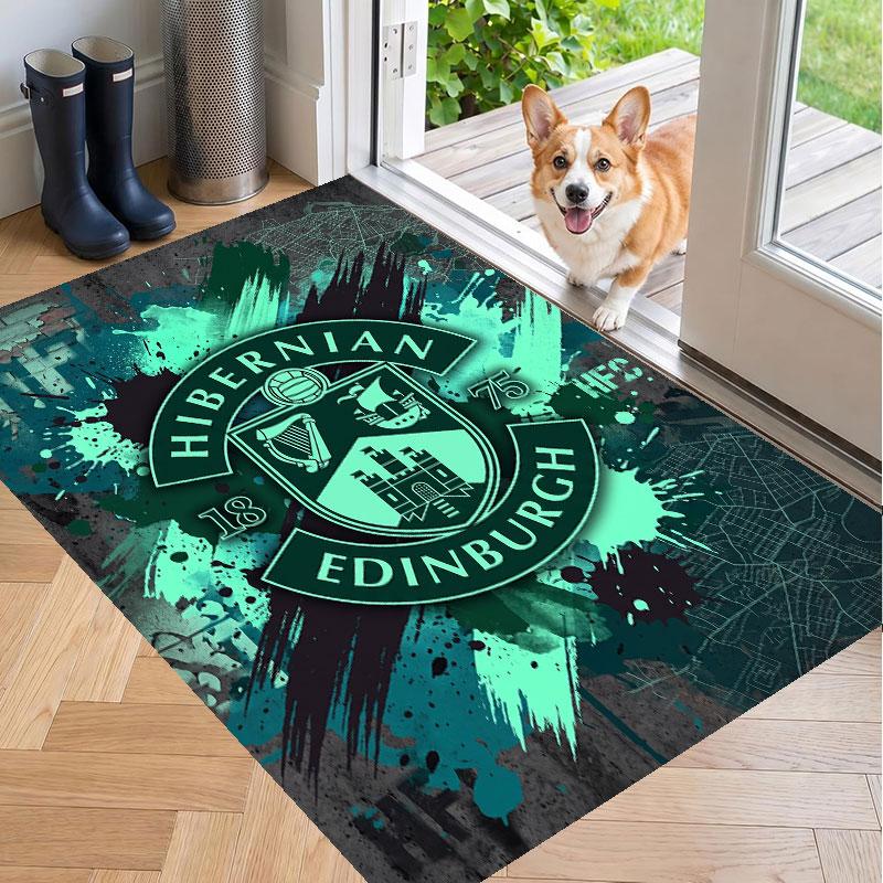Yumuşak Zemin Halısı Hibernian FC Desenli Alan Halısı Ev Odası Dekorasyonu İçin Dekoratif Mat