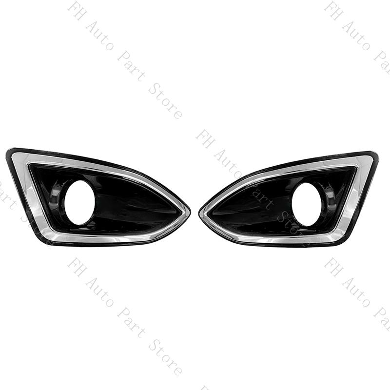 Front Bumper Fog Light Lamp Trim Cover Frame Grille For Ford Edge 2015 2016 2017 2018 Foglamp Foglight