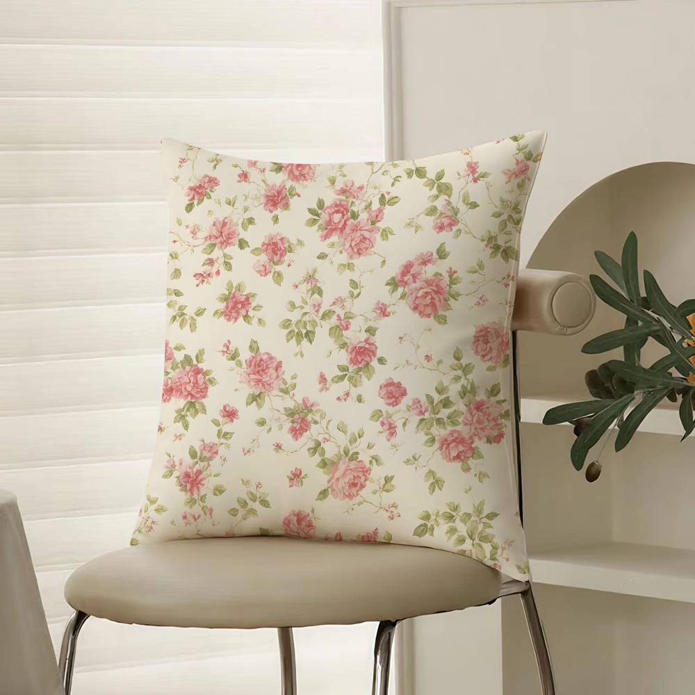 Frische Blumen Elegant und Schön Einfacher Kissenbezug Komfort Sofabett Seidig elegant Verdeckter Reißverschluss Dekorative Kissenhülle