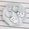 Ghost Cat Dog Stainless Steel Keychain Halloween Cartoon Design Fashion Keyring Practical Cute Backpack Pendant