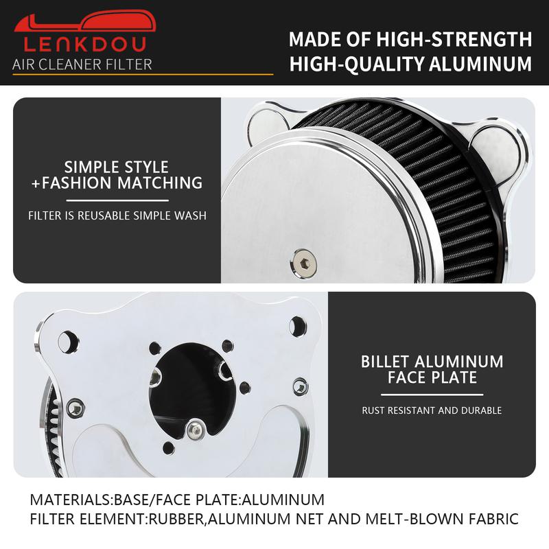 Motorcycle Air Cleaner Intake Filter Kit For Harley Touring Road King Electra Glide Dyna Street Bob Low Rider Softail Fat Boy