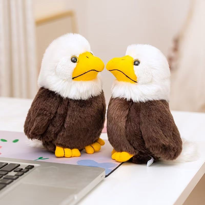 17cm simulation bald eagle stuffed plush toy figurine cartoon anime cute pillow cushion children's birthday gift fun doll
