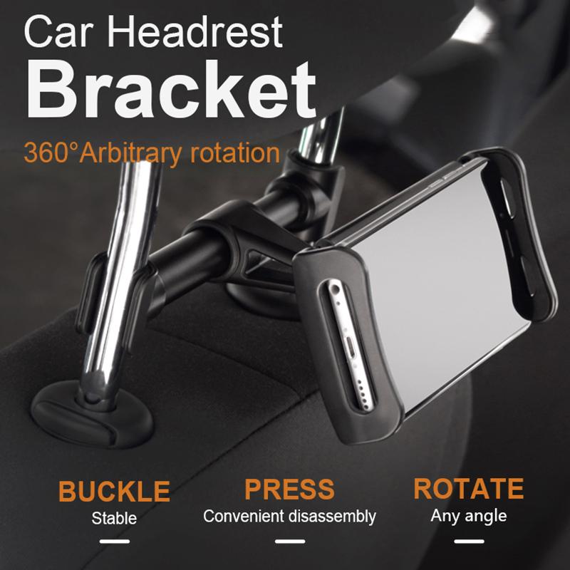 

LENUO CL-26 360° Rotary Car Headrest Bracket Phone Tablet Holder for iPhone iPad Max Width 20cm Black