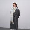 Maillard style new versatile warm thickened fringed plaid imitation cashmere scarf women's autumn and winter
