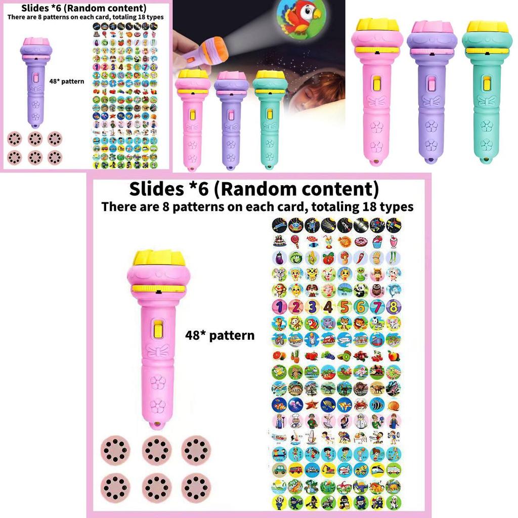 Childrens Cartoon Projector Flashlight With Light Up And Educational Features For Baby Learning And Play
