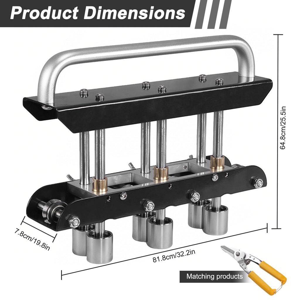 3 Station Verge Roller Bender 0-90° Bending Angle Large Radius Sheet Metal Brake with Aluminum Alloy Handle for 13-130mm Bends