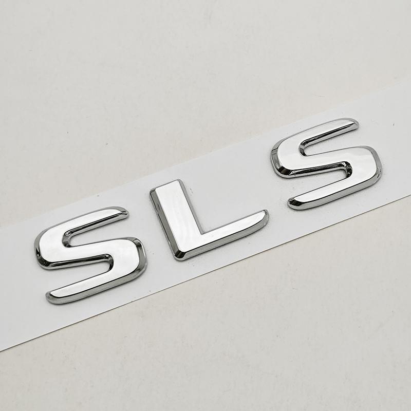 

3D ABS Car Letters Logo SLS Badge Rear Trunk Emblem Decals For Mercedes Benz SLS C197 R197 Tail Marking Accessories