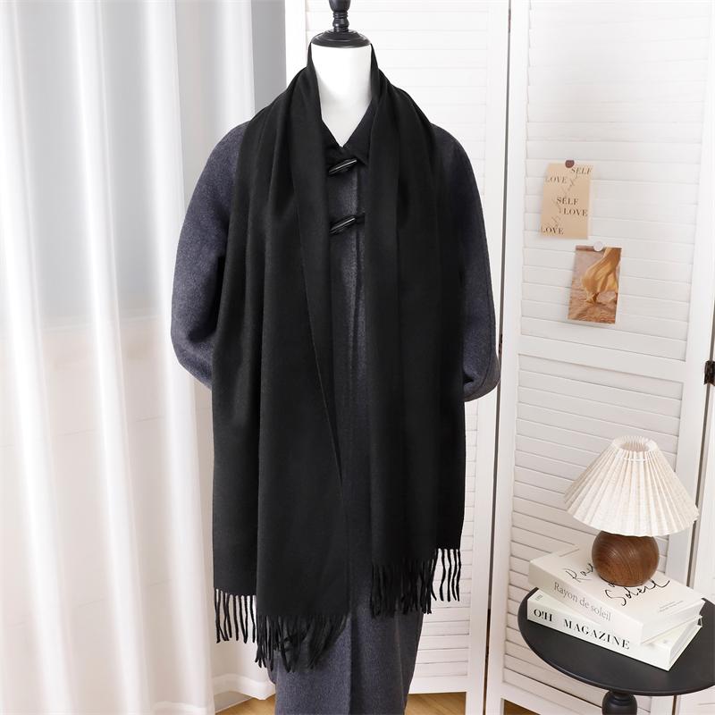 Winter Wool Scarf For Women Long Warm Cashmere Scarves Hijab Solid Lady Shawl Wrap Female Pashmina Bandana Head Scarfs New