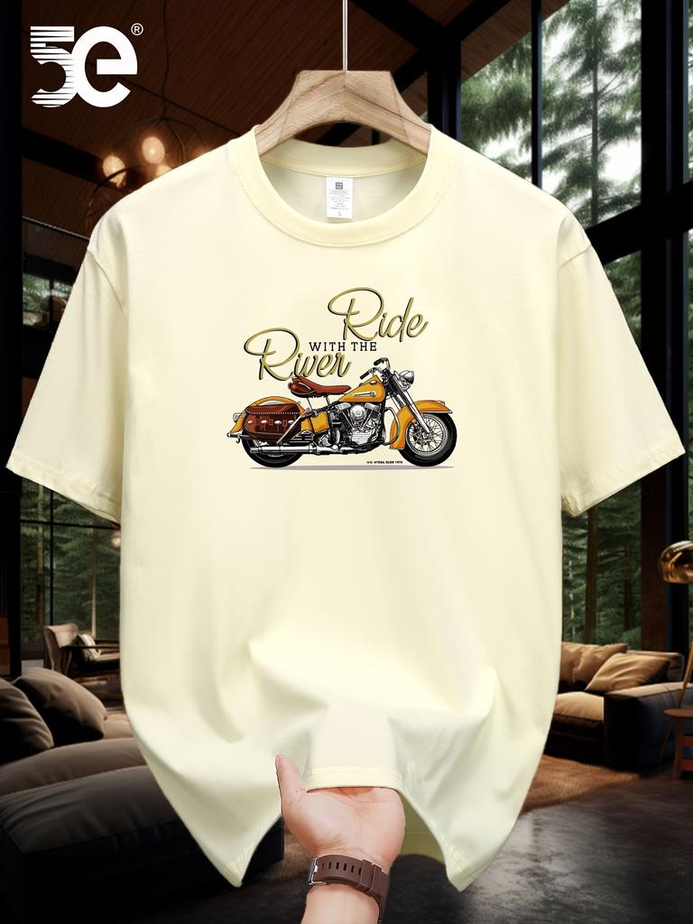 Mens Heavyweight 100 Cotton Graphic Tshirt Lightweight and Breathable Comfortable Casual Wear Trendy Machine Washable