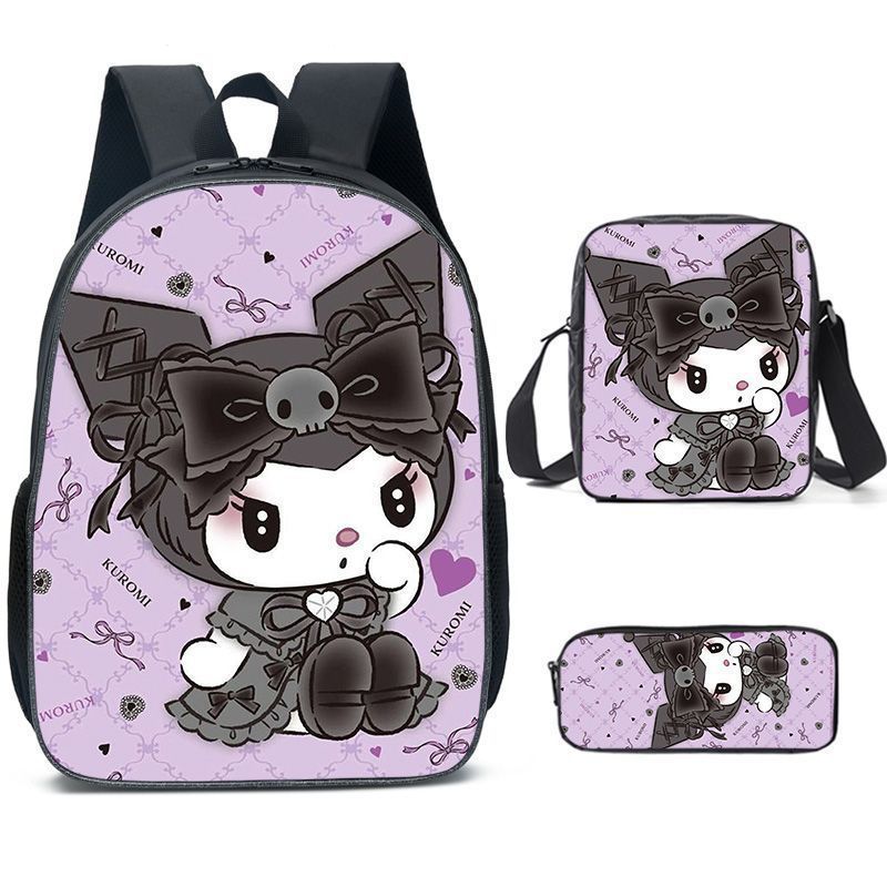 School Bag Student Backpack Cute Girl Lightweight Backpack Large Capacity Three-Piece Backpack