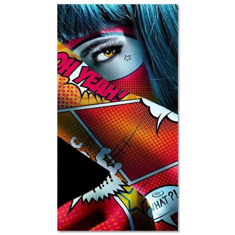 

Граффити Крутая Девушка Настенный Арт Постер Сексуальная Женщина Абстрактная Модная Фреска Современный Домашний Декор Холст Живопись Картины Принт Украшения 50x100 cm Unframed