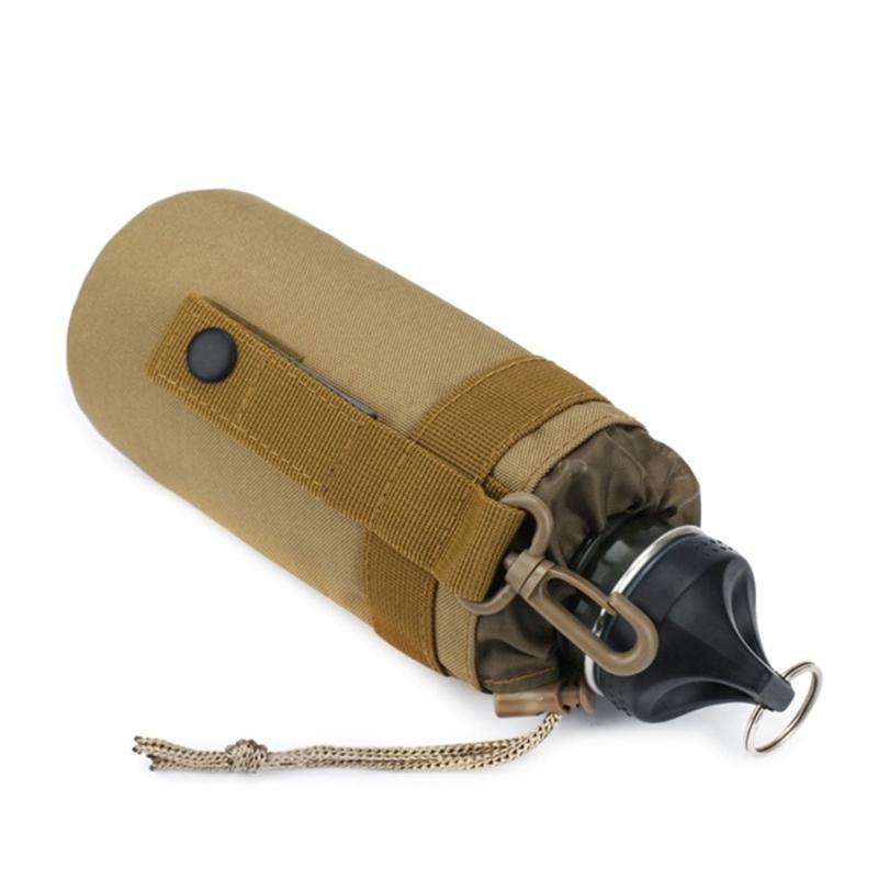 Tactic Water Bottle Pouch Waterproof Molle Bottle Holder Bag Adjustable Webbing Water Bottle Holder Bag with Drawstring