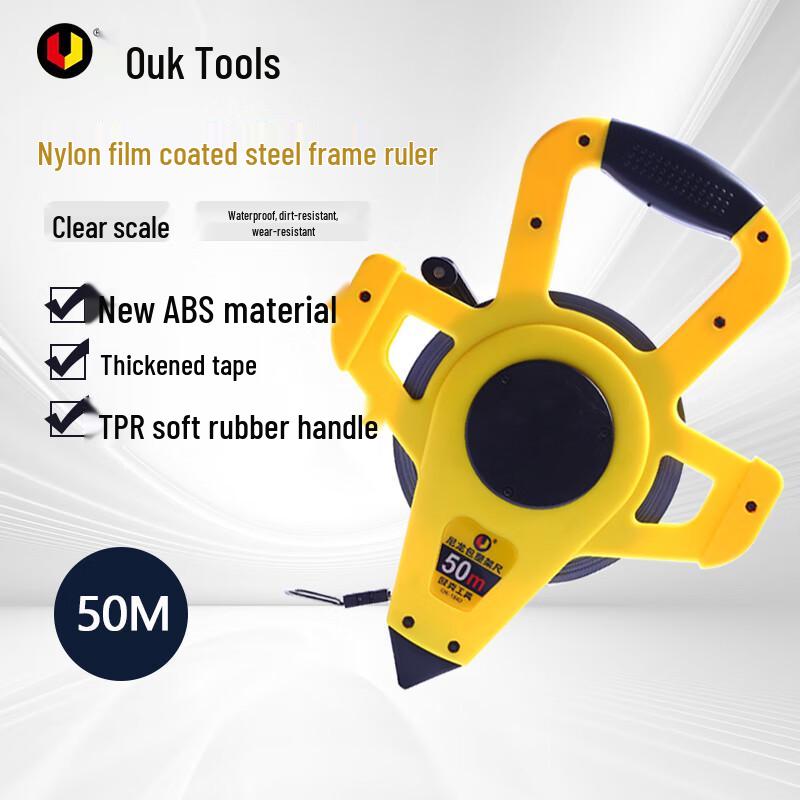 Ouke Nylon Coated Steel Tape Measure with Handheld Frame