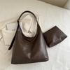 fashion soft leather texture portable shoulder bag women's simple commuting large capacity retro casual child and mother bag