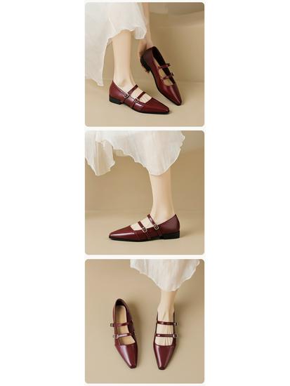 Weiwei Girl 6831-1 Dámské Mary Jane baleríny s francouzskou špičkou, s mělkým výkrojem, korejský styl