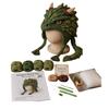 Crochet Starter Kit Fantasy Hood Kit, Cute Animal Hat DIY Dragon Unicorn Creative Gift for Crafters Skull Earflap Craft Adults, Handmade Halloween