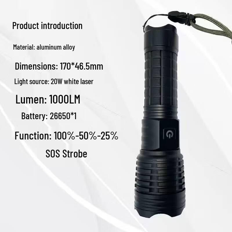 USB Rechargeable LED Flashlight with Power Display