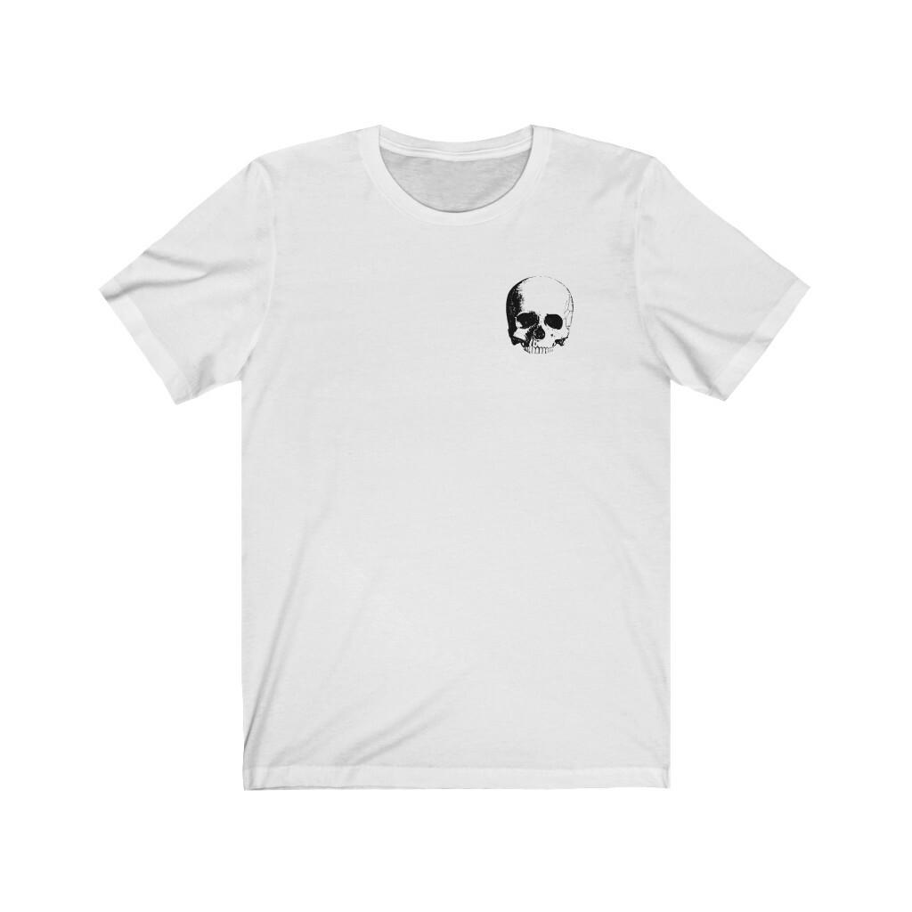 Skull Jersey Short Sleeve Tee, Minimal Dainty Skull Tshirt, Pirate Shirt S