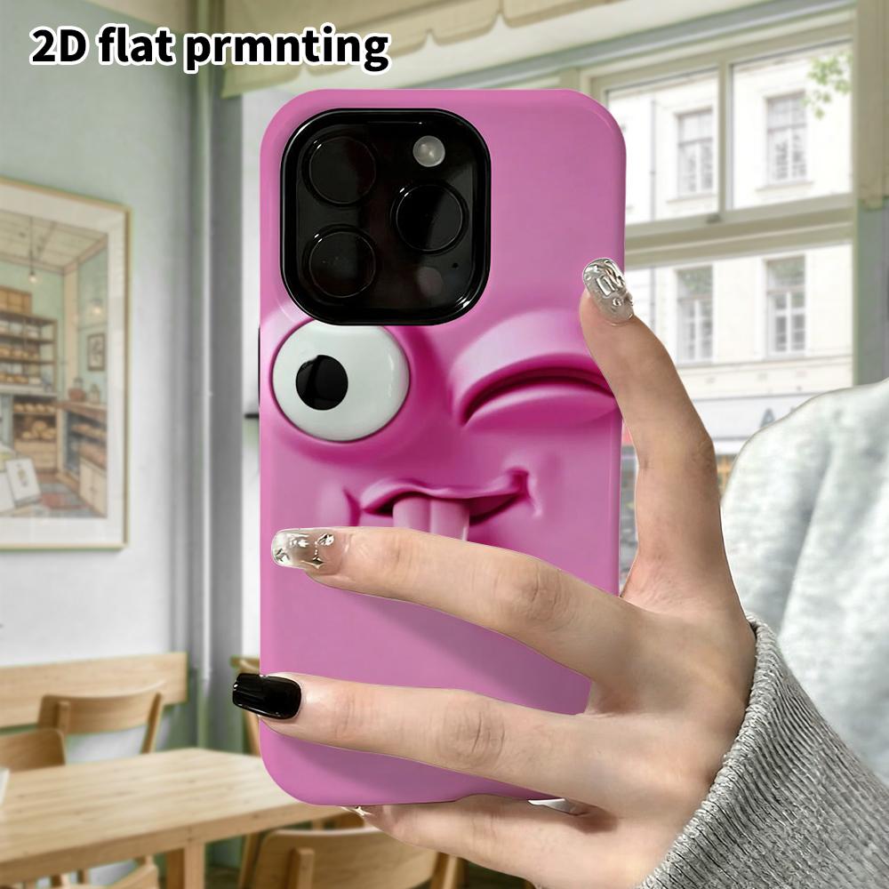 Phone Case: 2D Flat Samsung Galaxy A34 A35 M05 M06 S20 S22 S21 FE Plus 5G Protective Case, Pink Quirky Style, Perfect Christmas and Halloween Holiday